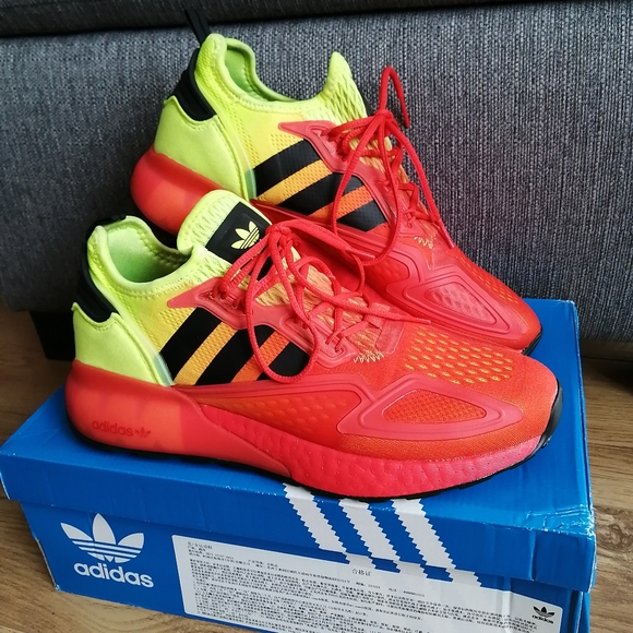 Adidas ZX 2K Boost Solar Yellow Hi-Res Red Size 7.5 Men U.S Unisex. Trainer. - Picture 3 of 11